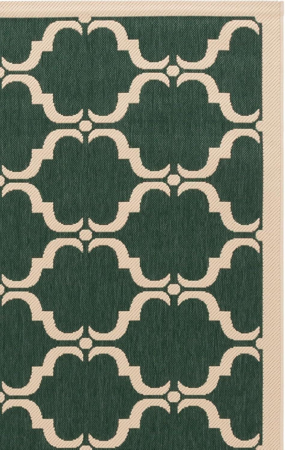 image:imageSAFAVIEH Courtyard Collection 8 x 11 NavyBeige CY6009 Trellis Indoor Outdoor Waterproof EasyCleaning Patio Backyard Mudroom AreaRugDark GreenBeige