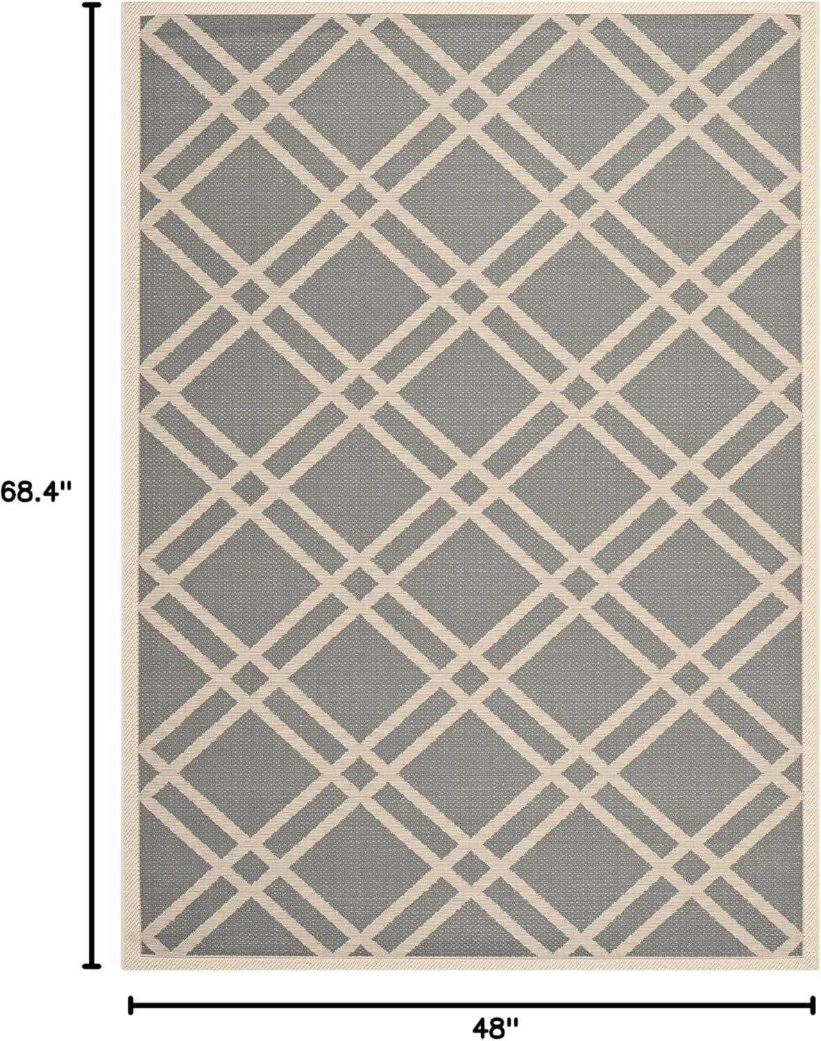 image:imageSAFAVIEH Courtyard Collection 8 x 11 NavyBeige CY6923 Trellis Indoor Outdoor Waterproof EasyCleaning Patio Backyard Mudroom AreaRugAnthraciteBeige