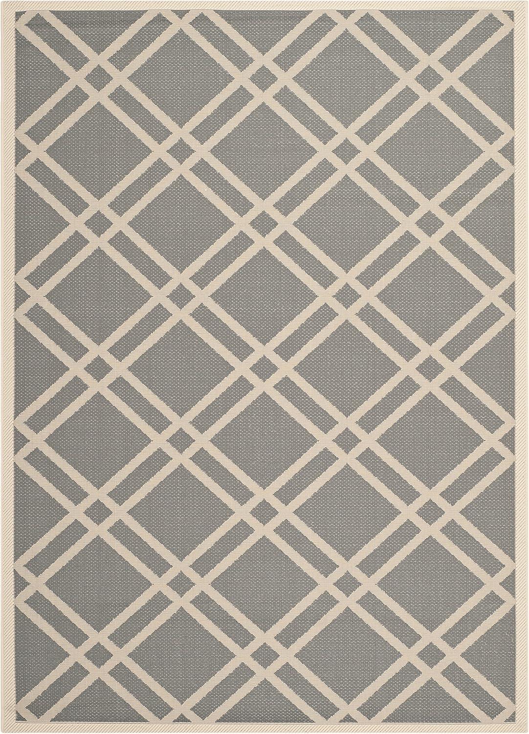 image:imageSAFAVIEH Courtyard Collection 8 x 11 NavyBeige CY6923 Trellis Indoor Outdoor Waterproof EasyCleaning Patio Backyard Mudroom AreaRugAnthraciteBeige