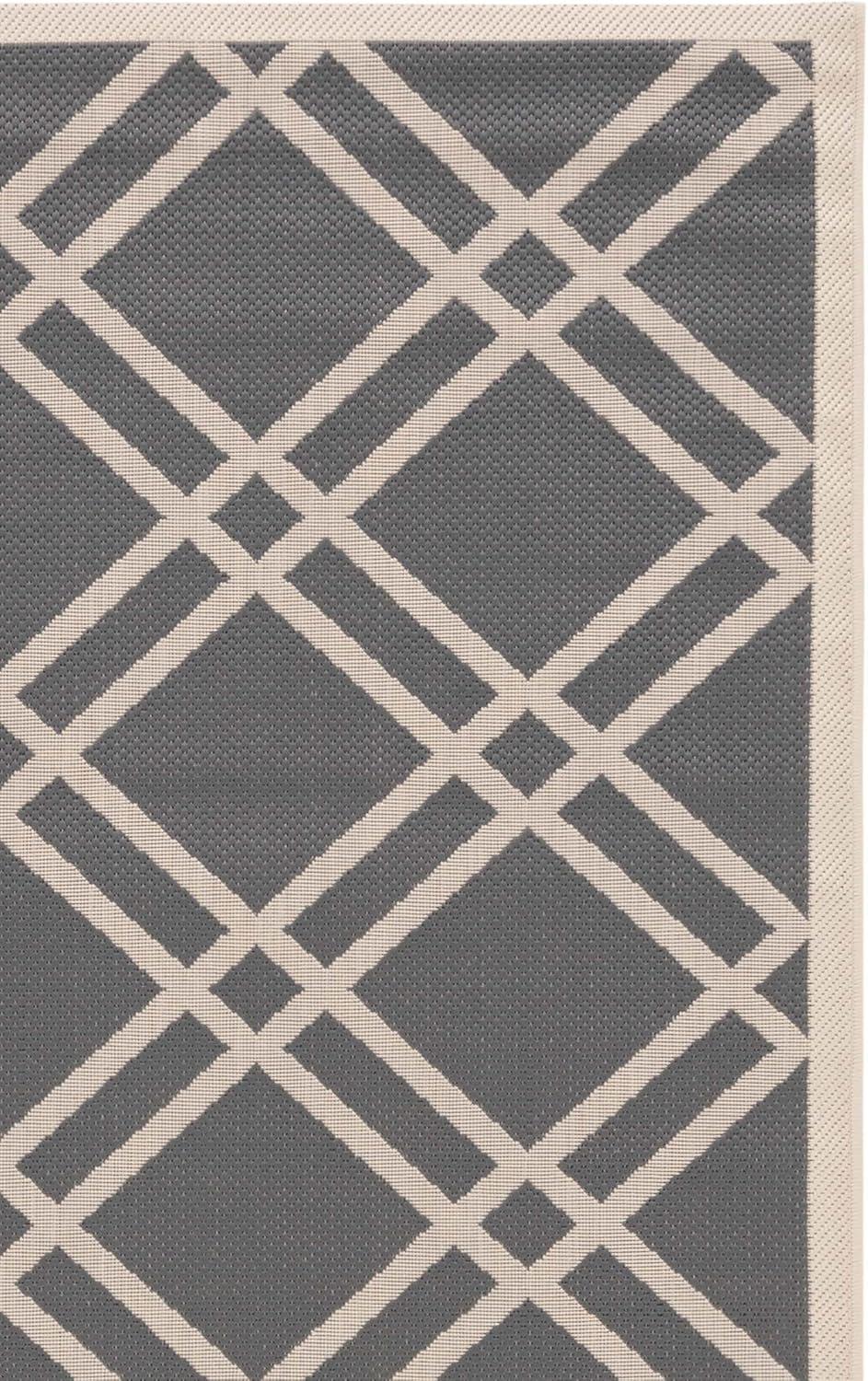 image:imageSAFAVIEH Courtyard Collection 8 x 11 NavyBeige CY6923 Trellis Indoor Outdoor Waterproof EasyCleaning Patio Backyard Mudroom AreaRugAnthraciteBeige