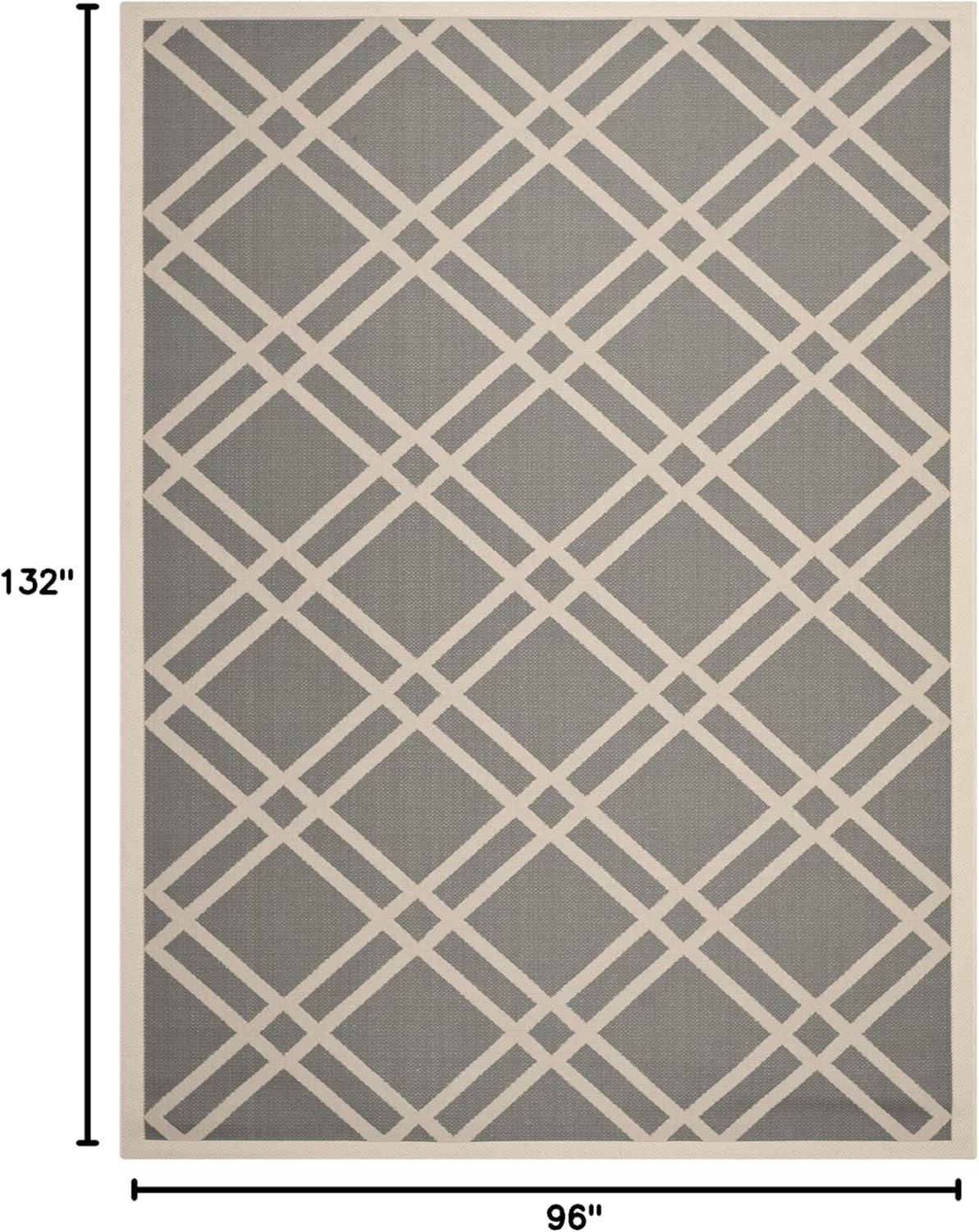 image:imageSAFAVIEH Courtyard Collection 8 x 11 NavyBeige CY6923 Trellis Indoor Outdoor Waterproof EasyCleaning Patio Backyard Mudroom AreaRugAnthraciteBeige