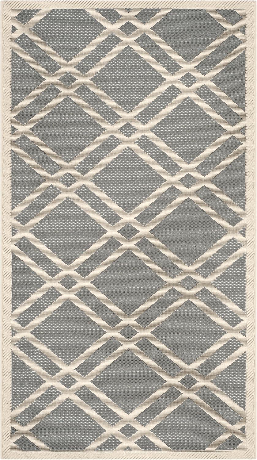 image:imageSAFAVIEH Courtyard Collection 8 x 11 NavyBeige CY6923 Trellis Indoor Outdoor Waterproof EasyCleaning Patio Backyard Mudroom AreaRugAnthraciteBeige