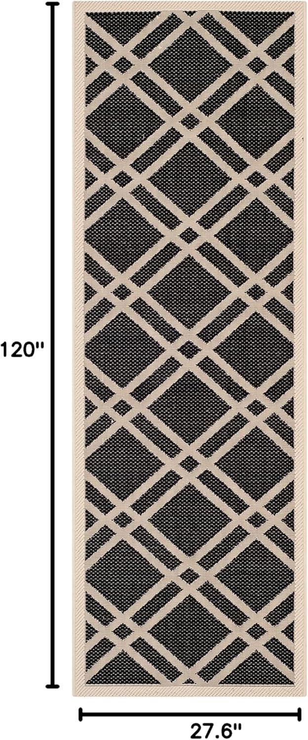 image:imageSAFAVIEH Courtyard Collection 8 x 11 NavyBeige CY6923 Trellis Indoor Outdoor Waterproof EasyCleaning Patio Backyard Mudroom AreaRugAnthraciteBeige