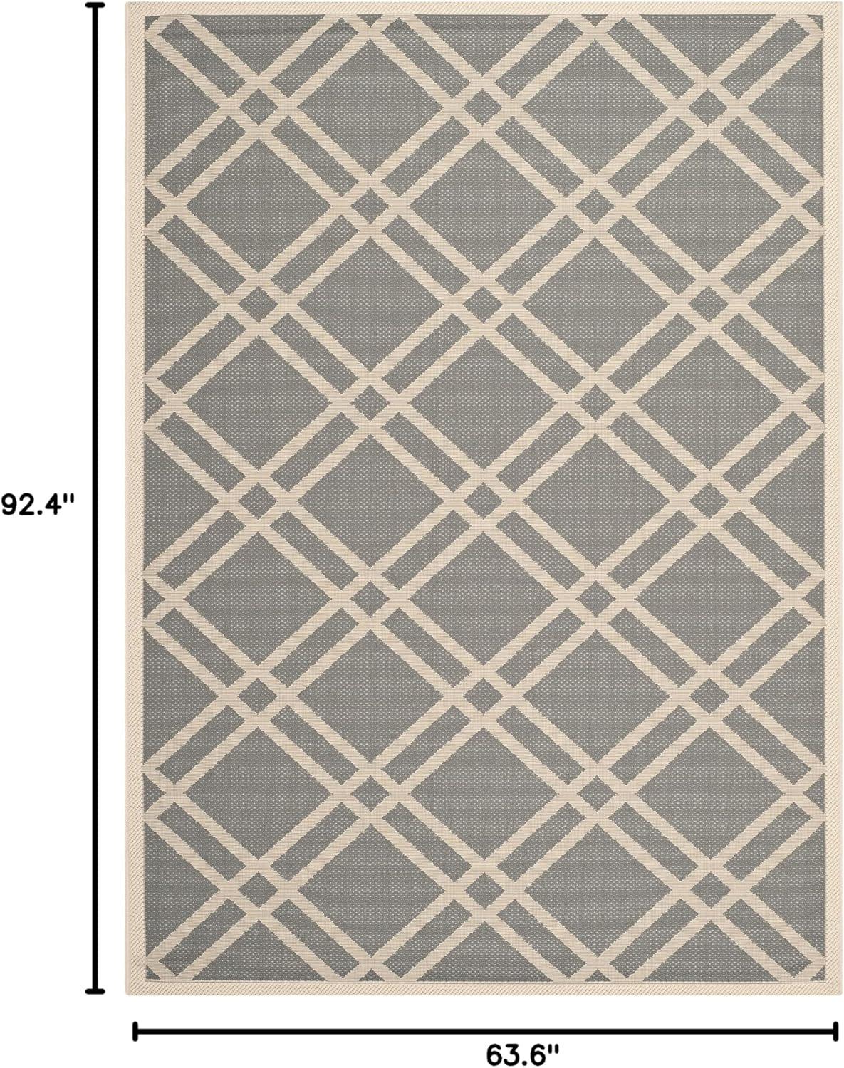 image:imageSAFAVIEH Courtyard Collection 8 x 11 NavyBeige CY6923 Trellis Indoor Outdoor Waterproof EasyCleaning Patio Backyard Mudroom AreaRugAnthraciteBeige