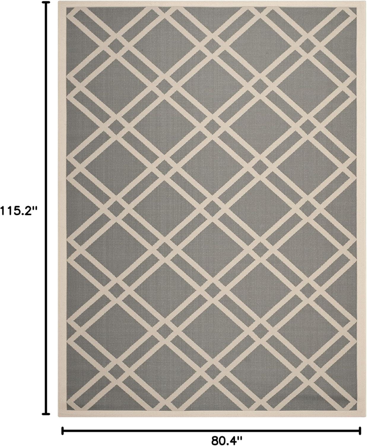 image:imageSAFAVIEH Courtyard Collection 8 x 11 NavyBeige CY6923 Trellis Indoor Outdoor Waterproof EasyCleaning Patio Backyard Mudroom AreaRugAnthraciteBeige