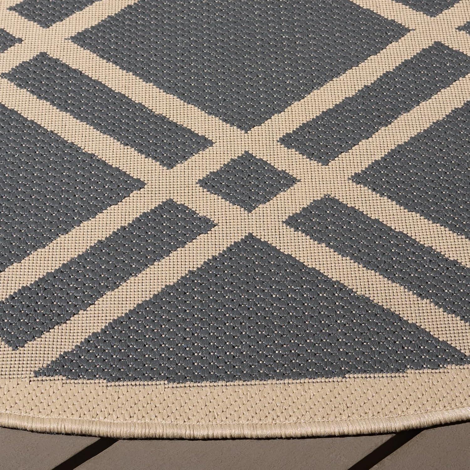 image:imageSAFAVIEH Courtyard Collection 8 x 11 NavyBeige CY6923 Trellis Indoor Outdoor Waterproof EasyCleaning Patio Backyard Mudroom AreaRugAnthraciteBeige