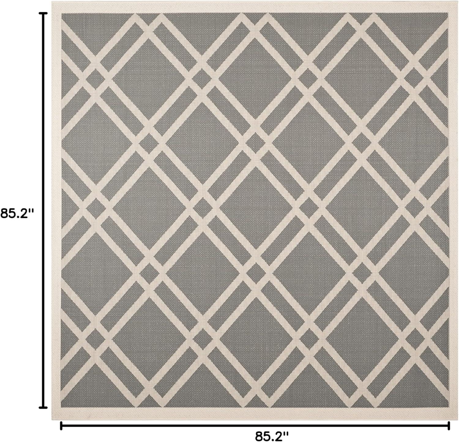 image:imageSAFAVIEH Courtyard Collection 8 x 11 NavyBeige CY6923 Trellis Indoor Outdoor Waterproof EasyCleaning Patio Backyard Mudroom AreaRugAnthraciteBeige
