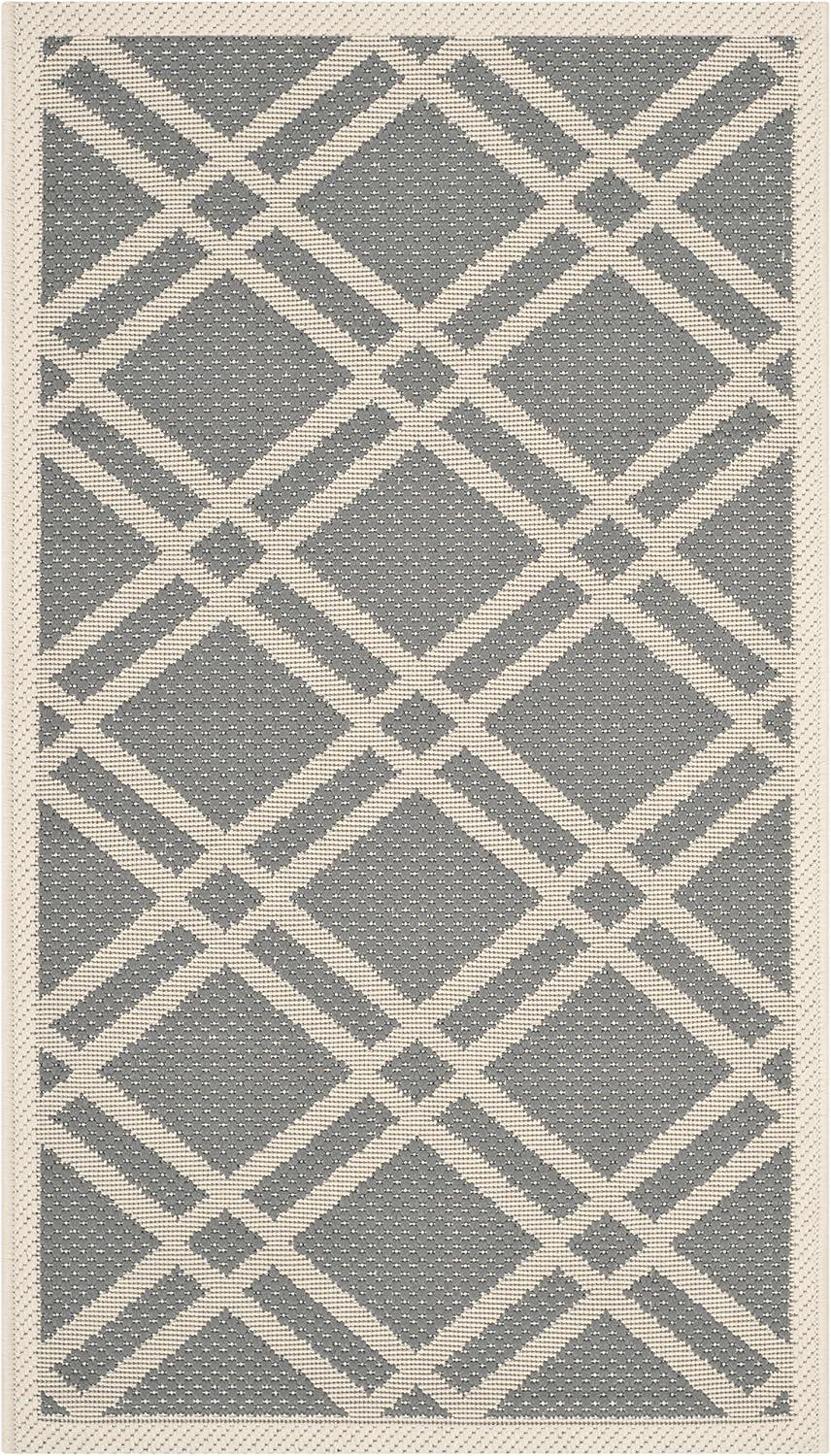 image:imageSAFAVIEH Courtyard Collection 8 x 11 NavyBeige CY6923 Trellis Indoor Outdoor Waterproof EasyCleaning Patio Backyard Mudroom AreaRugAnthraciteBeige