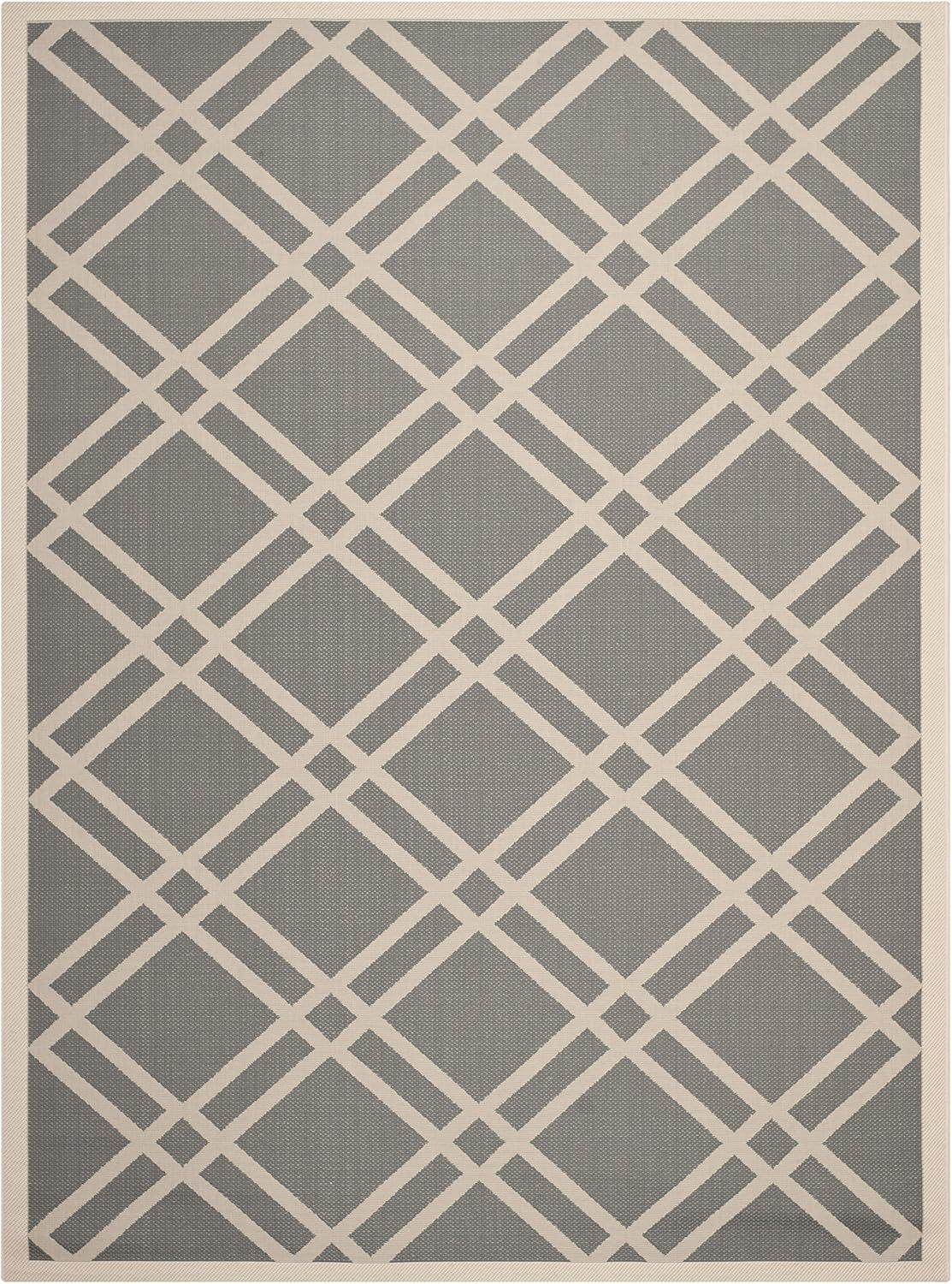 image:imageSAFAVIEH Courtyard Collection 8 x 11 NavyBeige CY6923 Trellis Indoor Outdoor Waterproof EasyCleaning Patio Backyard Mudroom AreaRugAnthraciteBeige