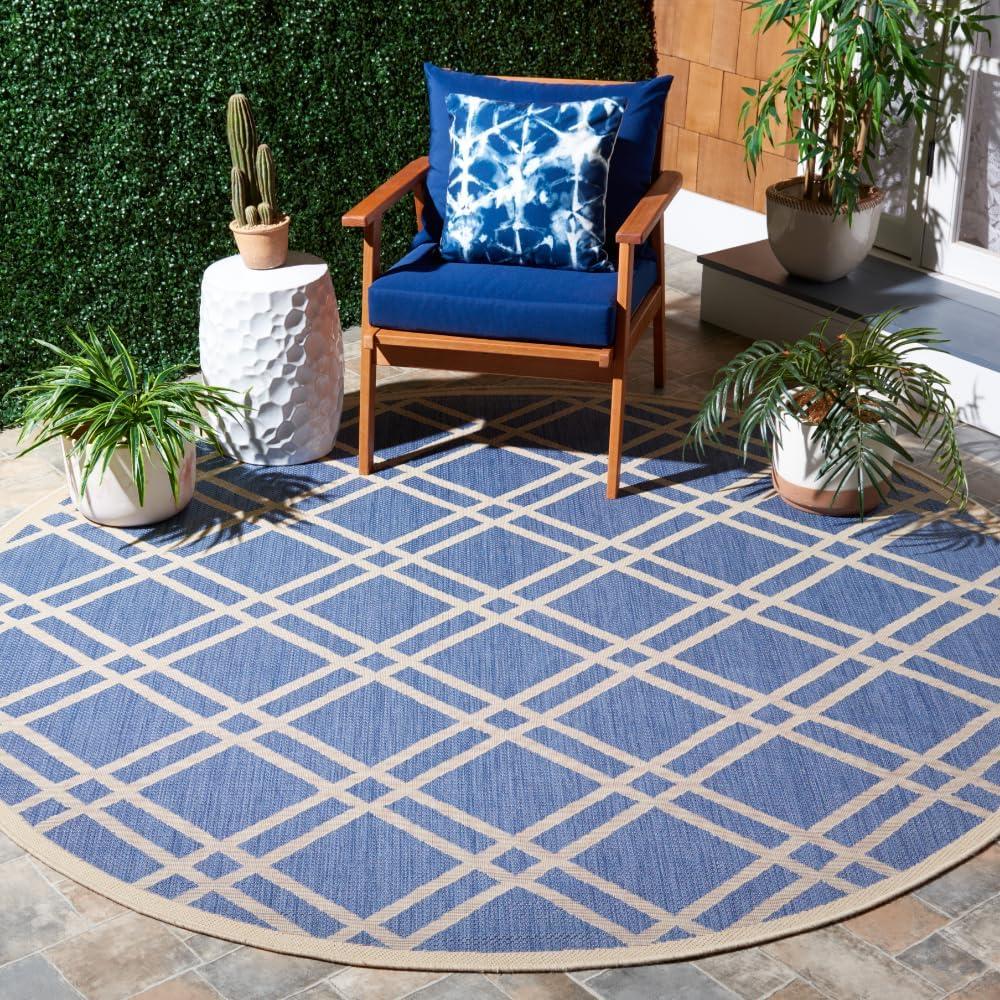 image:imageSAFAVIEH Courtyard Collection 8 x 11 NavyBeige CY6923 Trellis Indoor Outdoor Waterproof EasyCleaning Patio Backyard Mudroom AreaRugBlueBeige