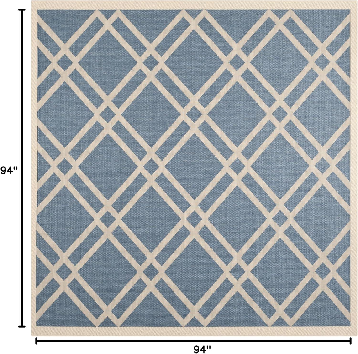 image:imageSAFAVIEH Courtyard Collection 8 x 11 NavyBeige CY6923 Trellis Indoor Outdoor Waterproof EasyCleaning Patio Backyard Mudroom AreaRugBlueBeige