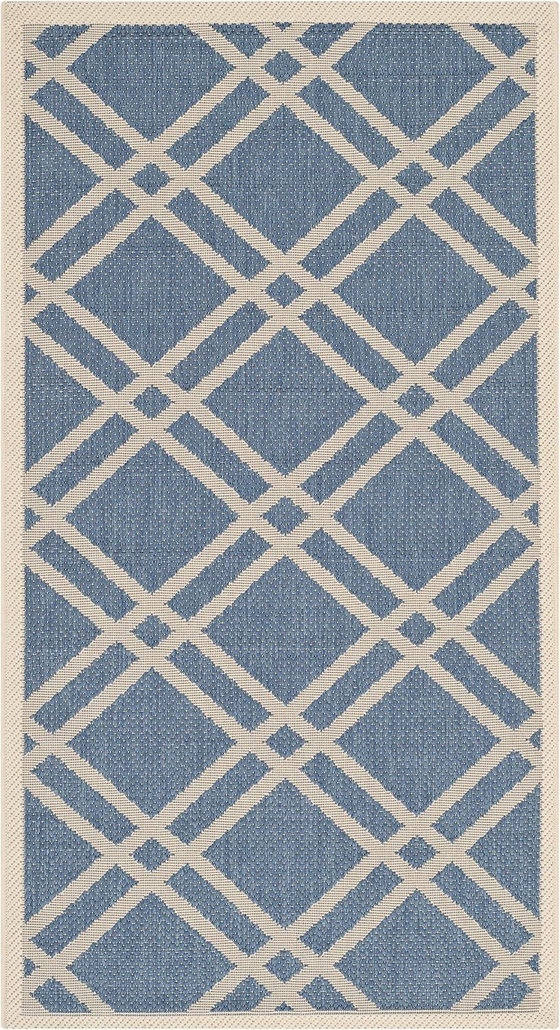 image:imageSAFAVIEH Courtyard Collection 8 x 11 NavyBeige CY6923 Trellis Indoor Outdoor Waterproof EasyCleaning Patio Backyard Mudroom AreaRugBlueBeige