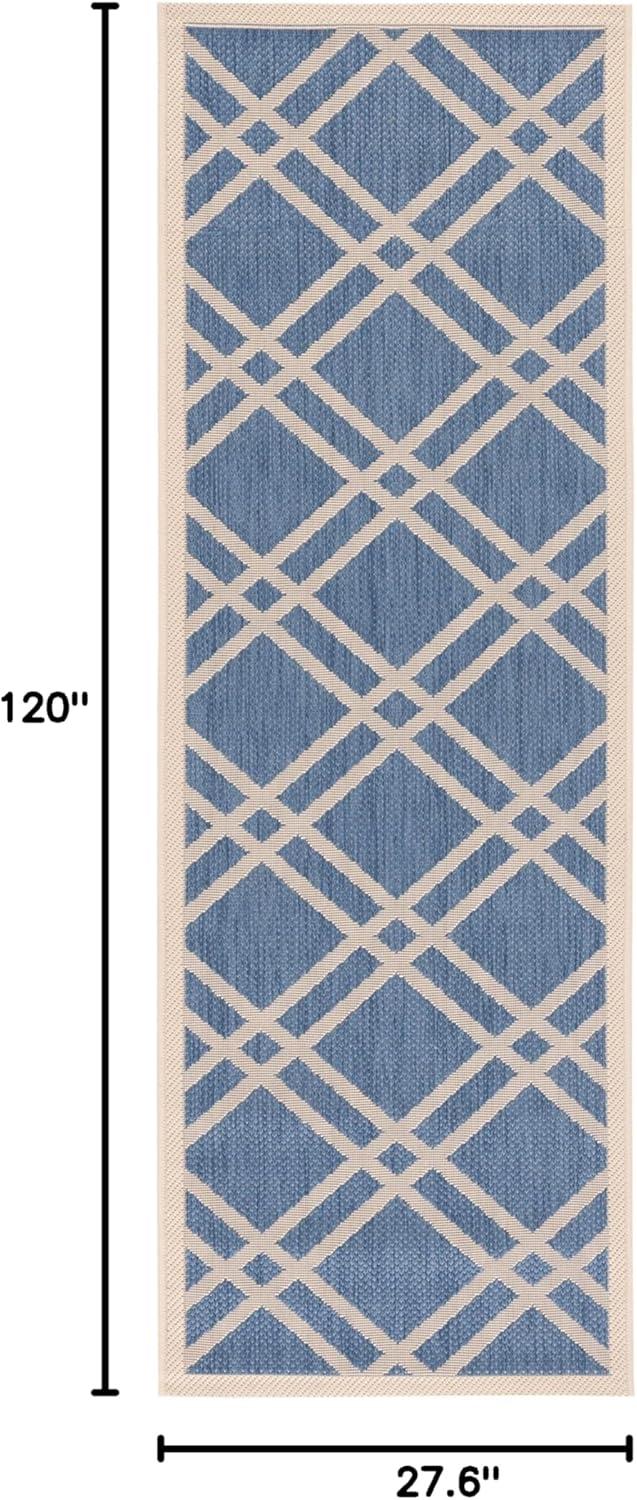 image:imageSAFAVIEH Courtyard Collection 8 x 11 NavyBeige CY6923 Trellis Indoor Outdoor Waterproof EasyCleaning Patio Backyard Mudroom AreaRugBlueBeige