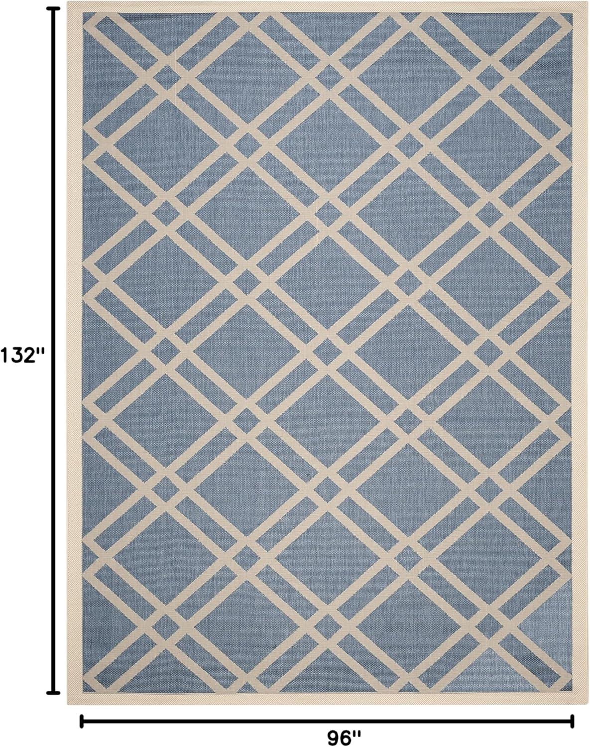 image:imageSAFAVIEH Courtyard Collection 8 x 11 NavyBeige CY6923 Trellis Indoor Outdoor Waterproof EasyCleaning Patio Backyard Mudroom AreaRugBlueBeige