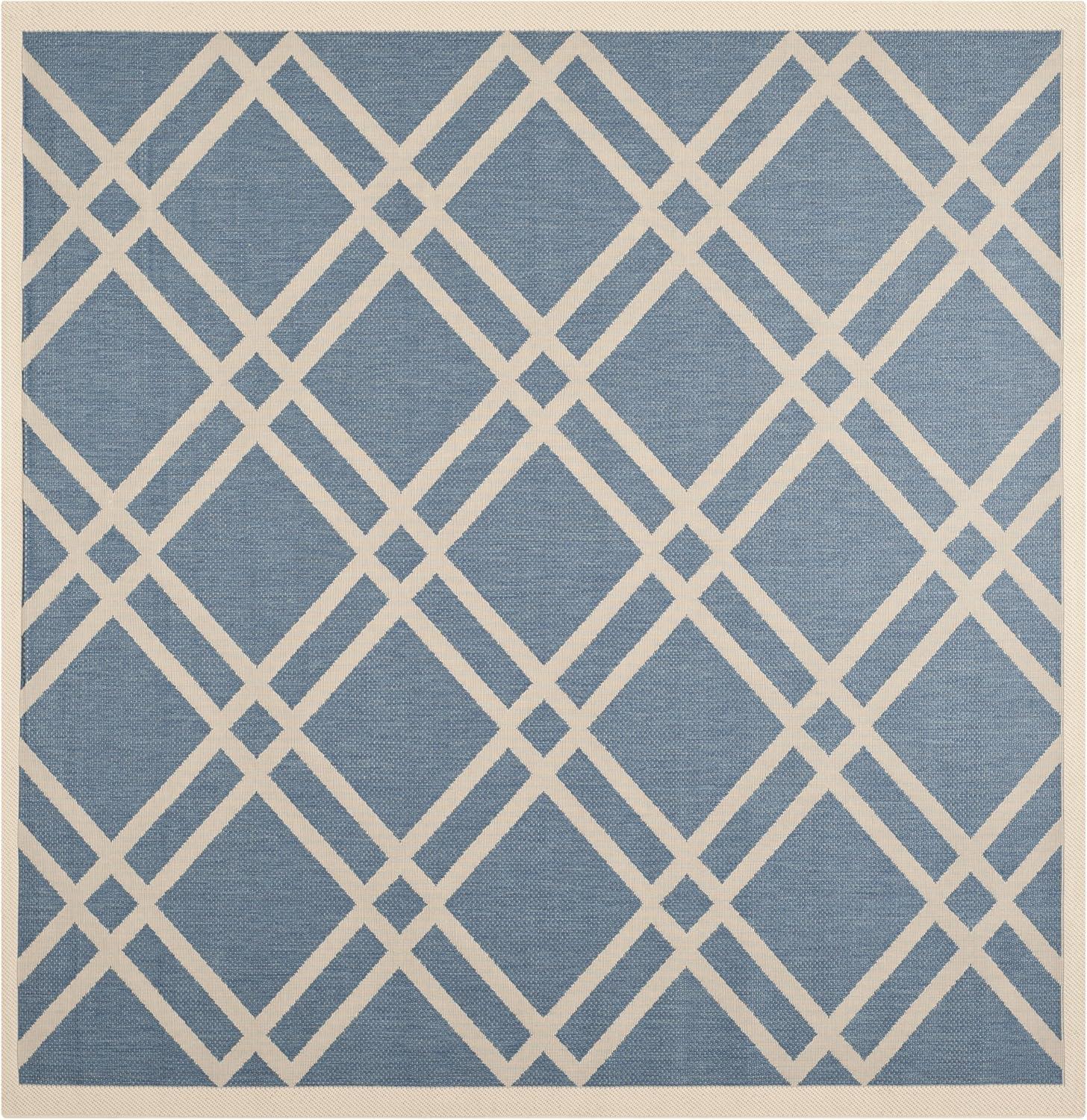 image:imageSAFAVIEH Courtyard Collection 8 x 11 NavyBeige CY6923 Trellis Indoor Outdoor Waterproof EasyCleaning Patio Backyard Mudroom AreaRugBlueBeige