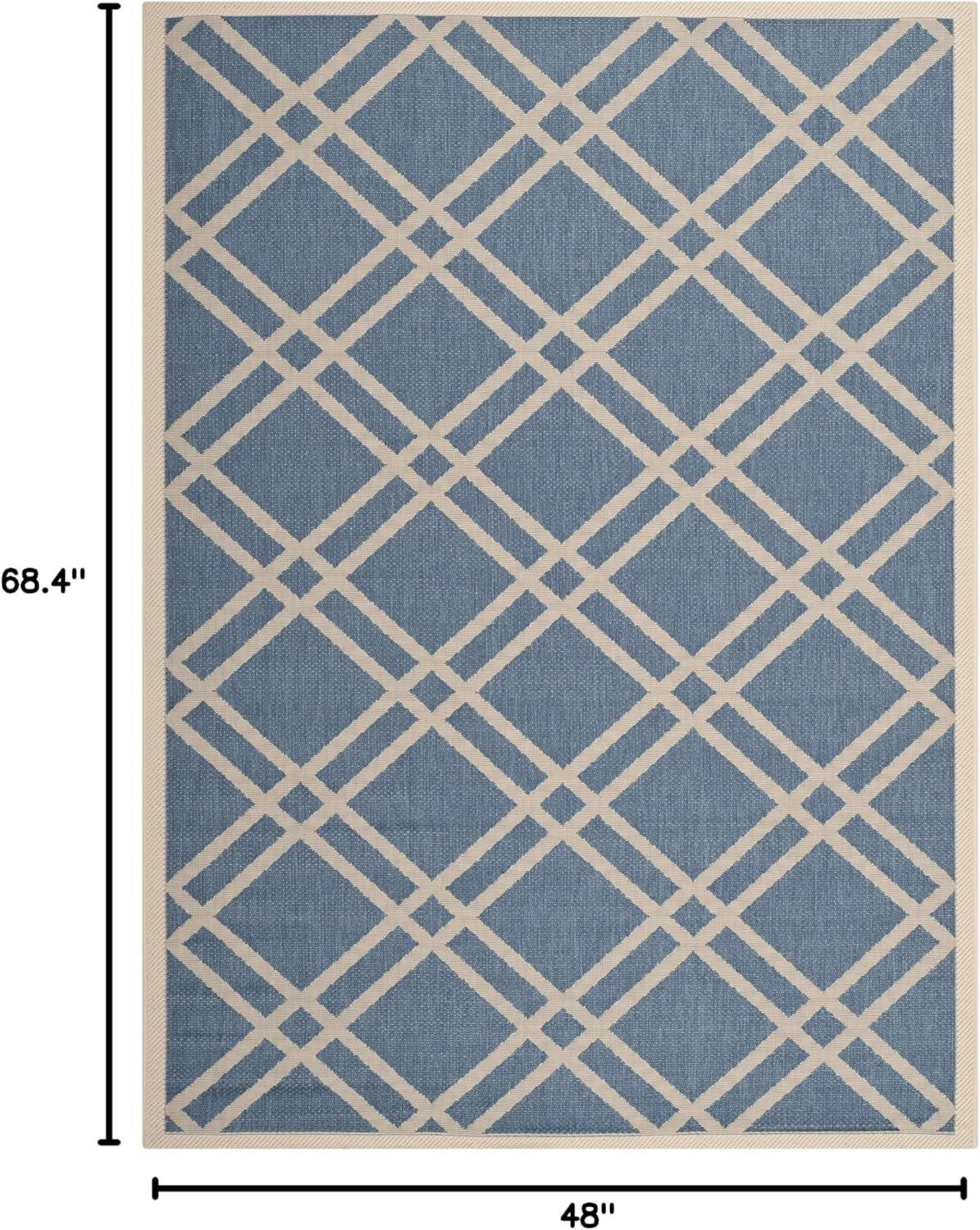 image:imageSAFAVIEH Courtyard Collection 8 x 11 NavyBeige CY6923 Trellis Indoor Outdoor Waterproof EasyCleaning Patio Backyard Mudroom AreaRugBlueBeige