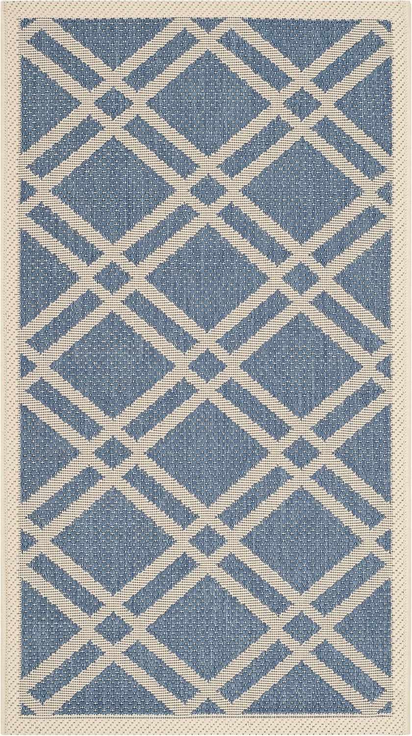 image:imageSAFAVIEH Courtyard Collection 8 x 11 NavyBeige CY6923 Trellis Indoor Outdoor Waterproof EasyCleaning Patio Backyard Mudroom AreaRugBlueBeige