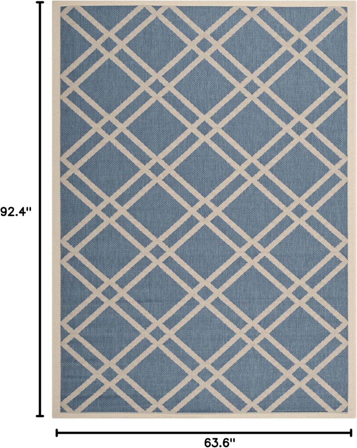 image:imageSAFAVIEH Courtyard Collection 8 x 11 NavyBeige CY6923 Trellis Indoor Outdoor Waterproof EasyCleaning Patio Backyard Mudroom AreaRugBlueBeige