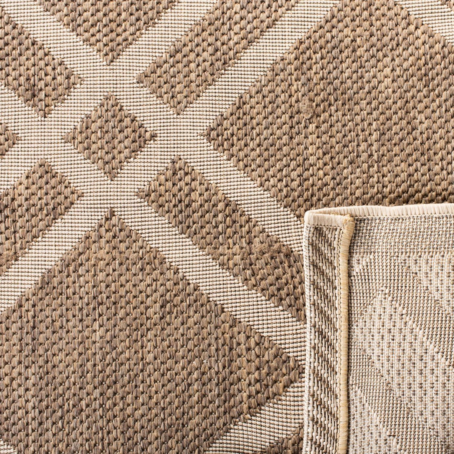 image:imageSAFAVIEH Courtyard Collection 8 x 11 NavyBeige CY6923 Trellis Indoor Outdoor Waterproof EasyCleaning Patio Backyard Mudroom AreaRugBrownBone