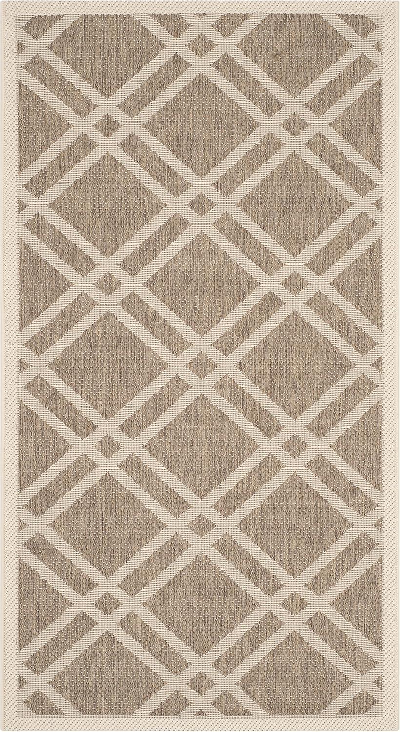 image:imageSAFAVIEH Courtyard Collection 8 x 11 NavyBeige CY6923 Trellis Indoor Outdoor Waterproof EasyCleaning Patio Backyard Mudroom AreaRugBrownBone