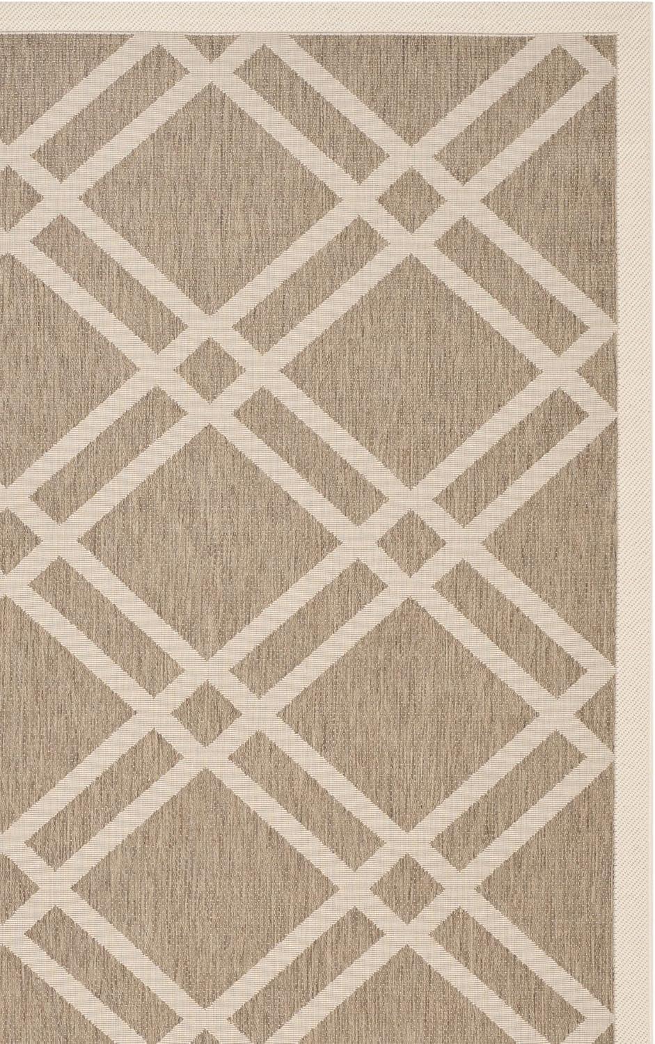 image:imageSAFAVIEH Courtyard Collection 8 x 11 NavyBeige CY6923 Trellis Indoor Outdoor Waterproof EasyCleaning Patio Backyard Mudroom AreaRugBrownBone