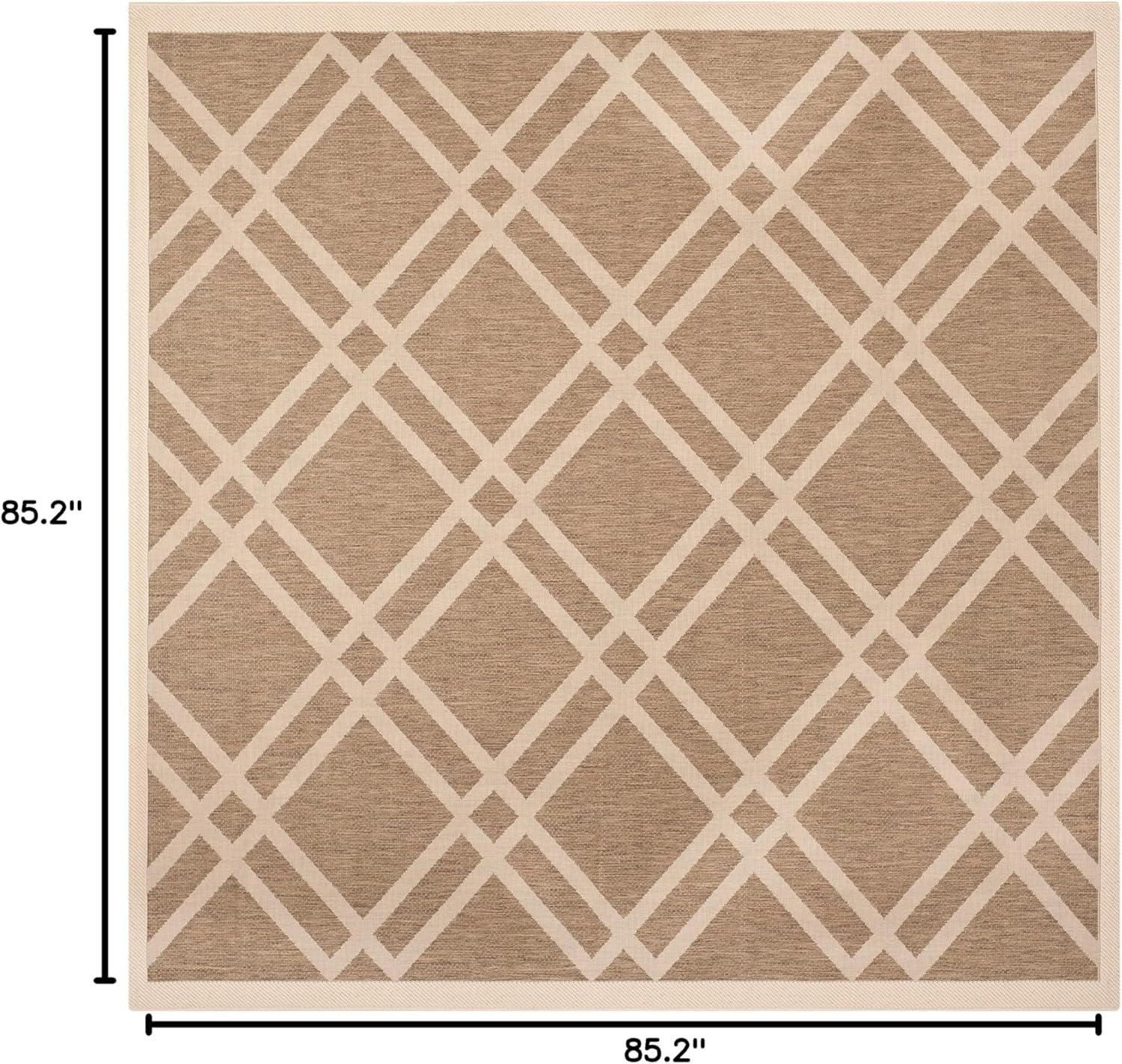 image:imageSAFAVIEH Courtyard Collection 8 x 11 NavyBeige CY6923 Trellis Indoor Outdoor Waterproof EasyCleaning Patio Backyard Mudroom AreaRugBrownBone