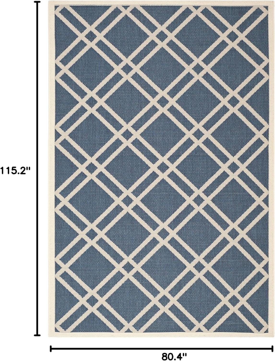 image:imageSAFAVIEH Courtyard Collection 8 x 11 NavyBeige CY6923 Trellis Indoor Outdoor Waterproof EasyCleaning Patio Backyard Mudroom AreaRugNavyBeige