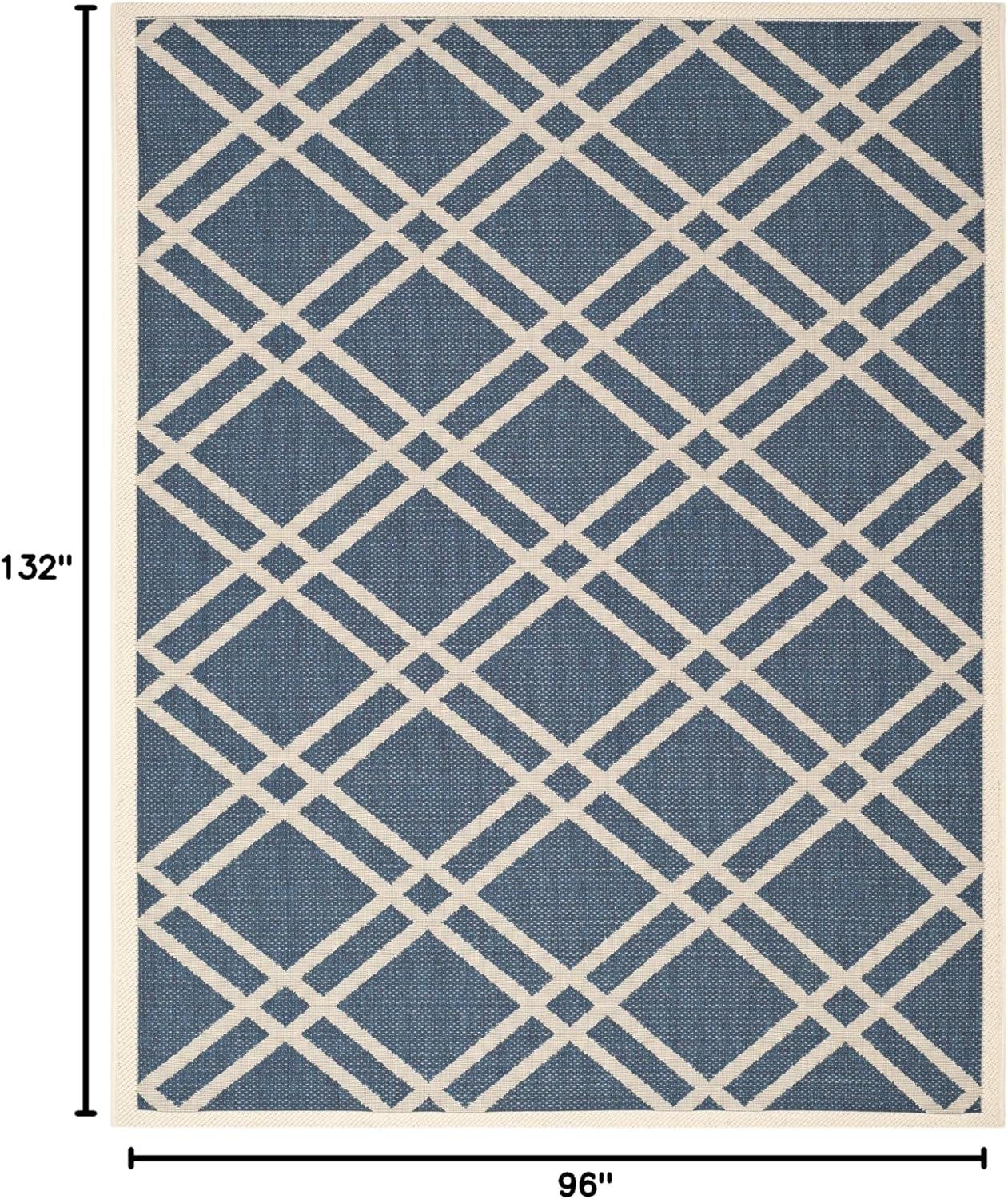 image:imageSAFAVIEH Courtyard Collection 8 x 11 NavyBeige CY6923 Trellis Indoor Outdoor Waterproof EasyCleaning Patio Backyard Mudroom AreaRugNavyBeige