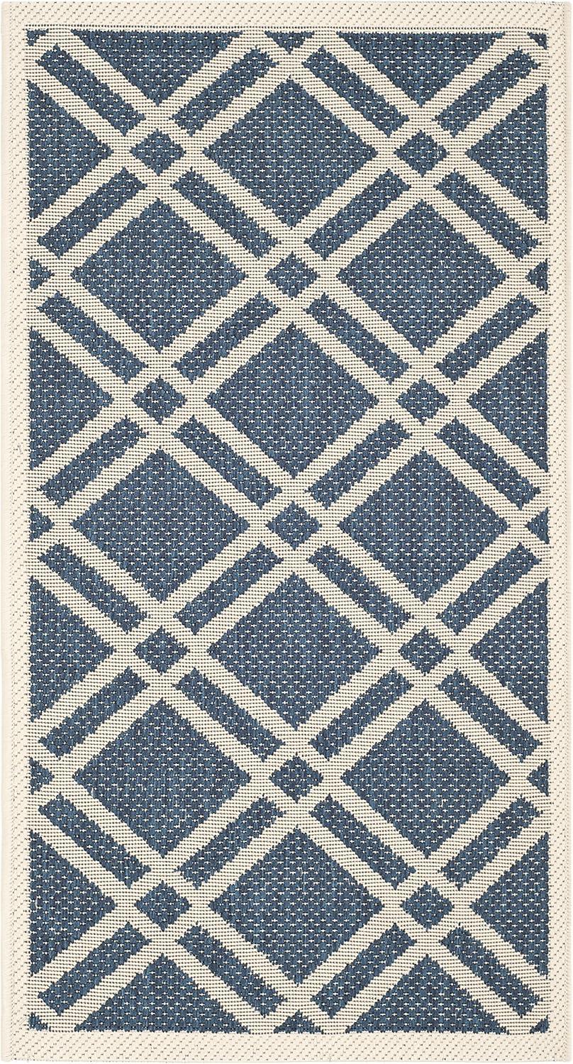 image:imageSAFAVIEH Courtyard Collection 8 x 11 NavyBeige CY6923 Trellis Indoor Outdoor Waterproof EasyCleaning Patio Backyard Mudroom AreaRugNavyBeige