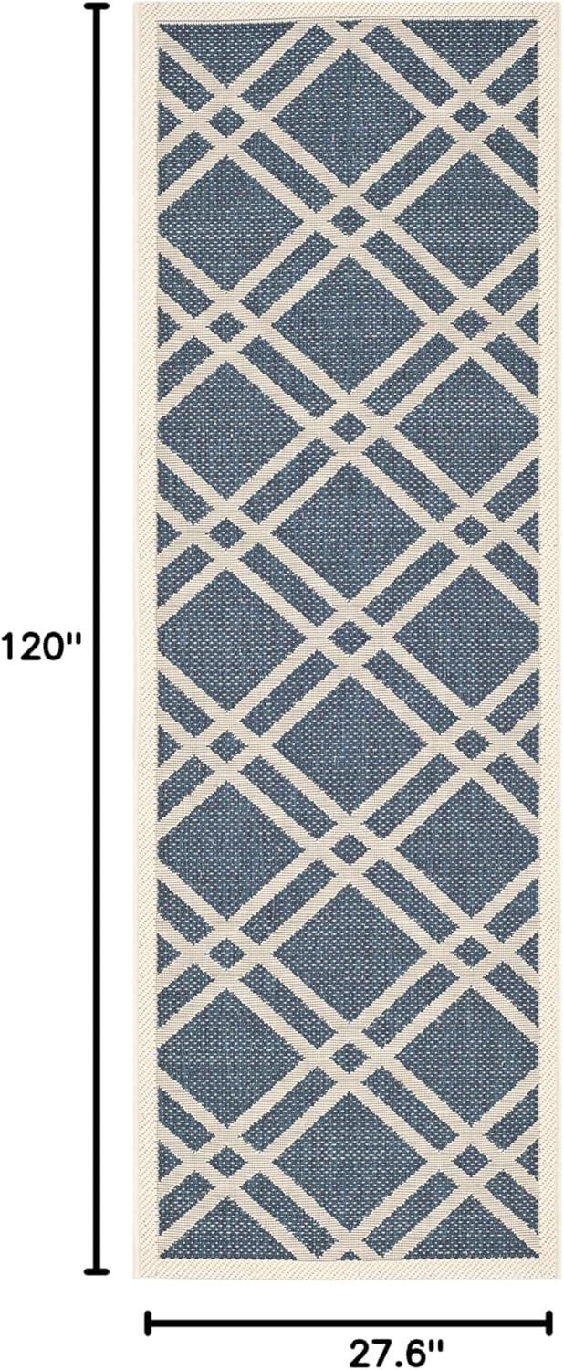 image:imageSAFAVIEH Courtyard Collection 8 x 11 NavyBeige CY6923 Trellis Indoor Outdoor Waterproof EasyCleaning Patio Backyard Mudroom AreaRugNavyBeige