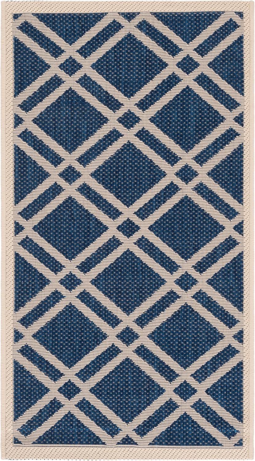 image:imageSAFAVIEH Courtyard Collection 8 x 11 NavyBeige CY6923 Trellis Indoor Outdoor Waterproof EasyCleaning Patio Backyard Mudroom AreaRugNavyBeige