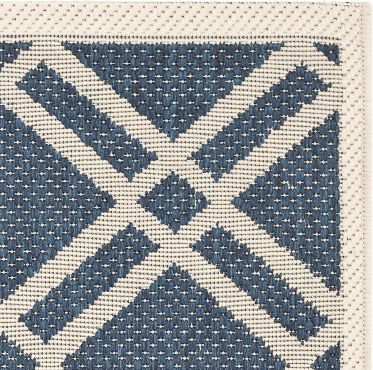 image:imageSAFAVIEH Courtyard Collection 8 x 11 NavyBeige CY6923 Trellis Indoor Outdoor Waterproof EasyCleaning Patio Backyard Mudroom AreaRugNavyBeige
