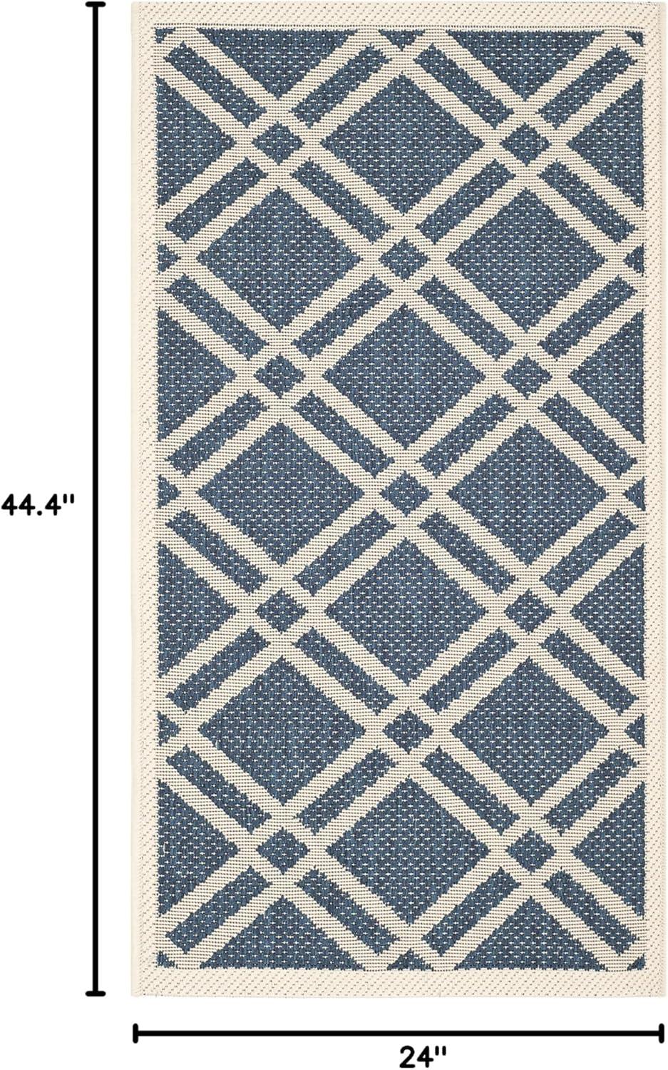 image:imageSAFAVIEH Courtyard Collection 8 x 11 NavyBeige CY6923 Trellis Indoor Outdoor Waterproof EasyCleaning Patio Backyard Mudroom AreaRugNavyBeige