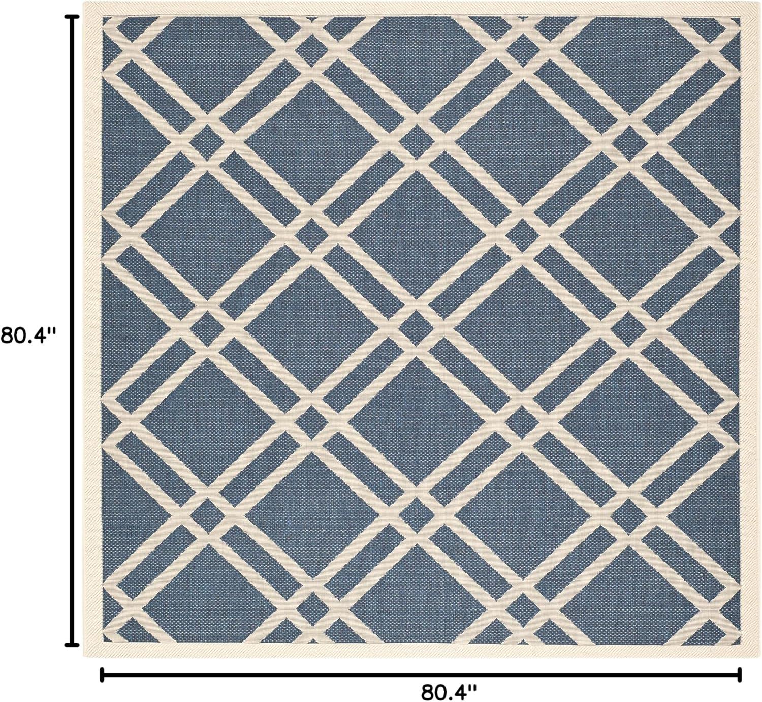 image:imageSAFAVIEH Courtyard Collection 8 x 11 NavyBeige CY6923 Trellis Indoor Outdoor Waterproof EasyCleaning Patio Backyard Mudroom AreaRugNavyBeige
