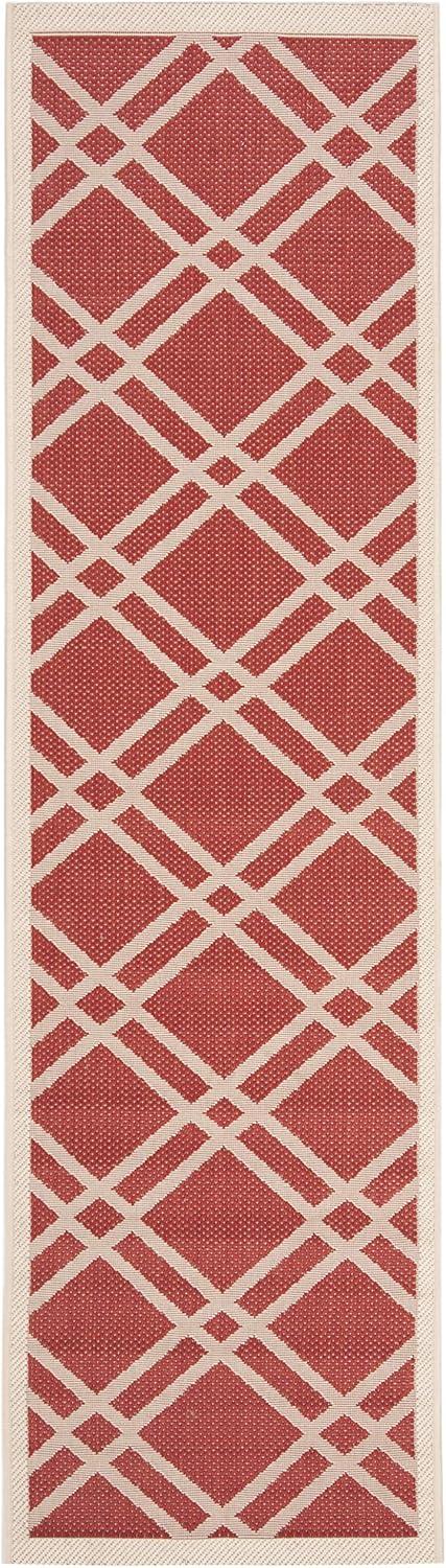 image:imageSAFAVIEH Courtyard Collection 8 x 11 NavyBeige CY6923 Trellis Indoor Outdoor Waterproof EasyCleaning Patio Backyard Mudroom AreaRugRedBone
