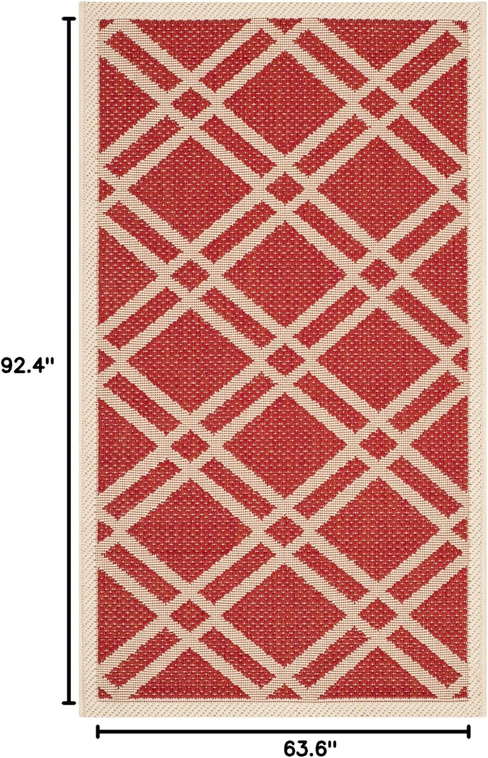 image:imageSAFAVIEH Courtyard Collection 8 x 11 NavyBeige CY6923 Trellis Indoor Outdoor Waterproof EasyCleaning Patio Backyard Mudroom AreaRugRedBone