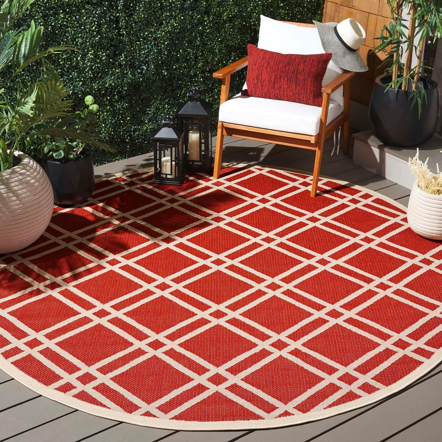 image:imageSAFAVIEH Courtyard Collection 8 x 11 NavyBeige CY6923 Trellis Indoor Outdoor Waterproof EasyCleaning Patio Backyard Mudroom AreaRugRedBone
