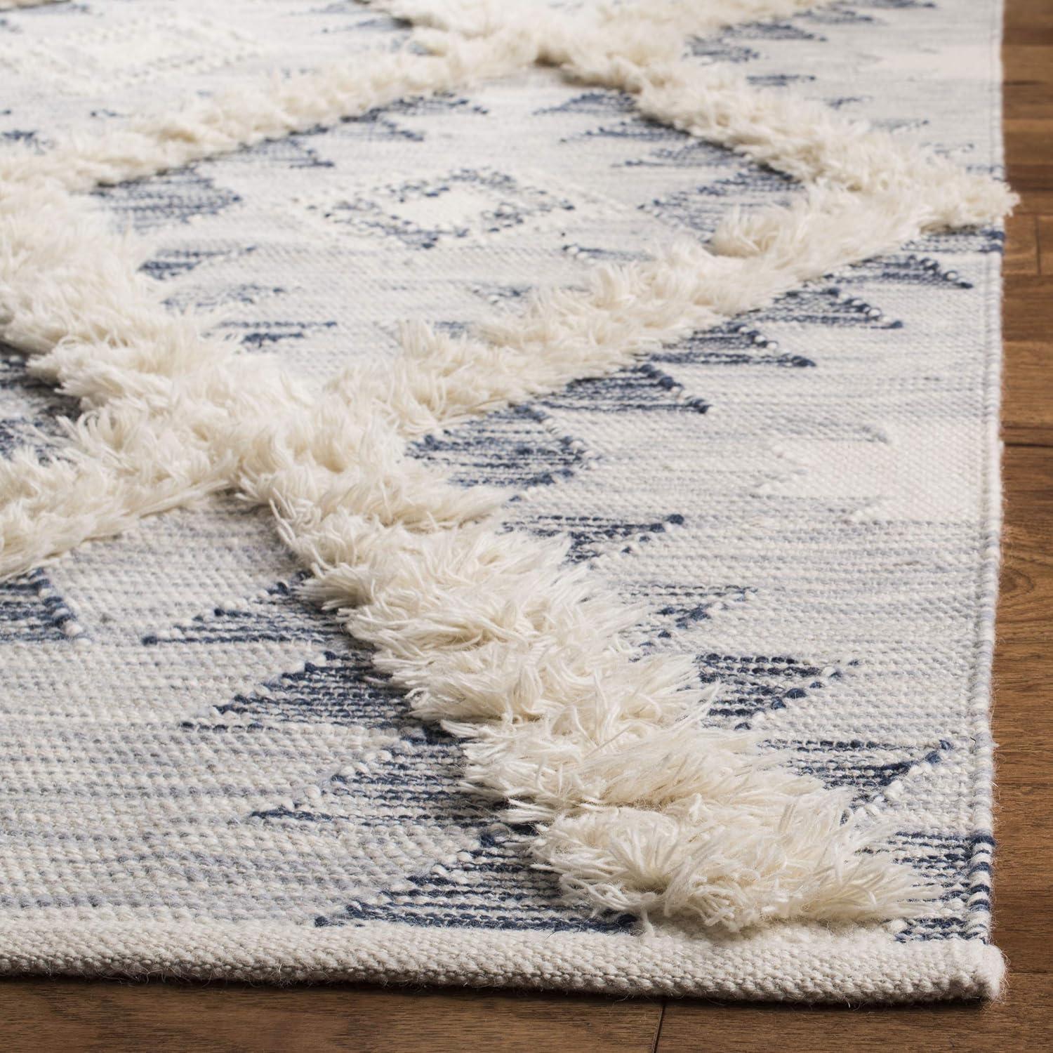image:imageSAFAVIEH Kenya Collection Area Rug 6 x 9 Silver amp Ivory Handmade Moroccan Boho Tribal Wool Ideal for High Traffic Areas in Living Room Bedroom KNY455GSilverIvory