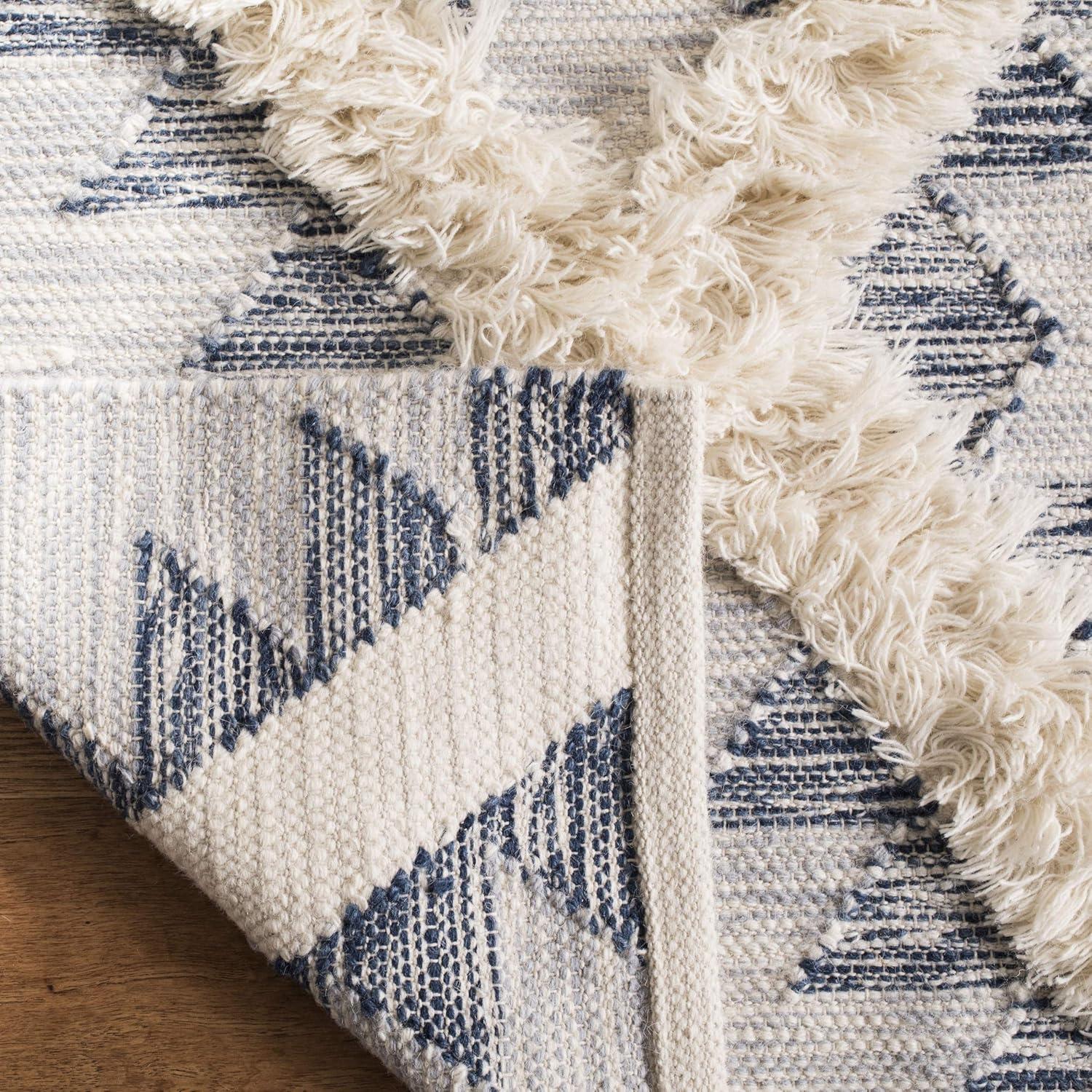 image:imageSAFAVIEH Kenya Collection Area Rug 6 x 9 Silver amp Ivory Handmade Moroccan Boho Tribal Wool Ideal for High Traffic Areas in Living Room Bedroom KNY455GSilverIvory