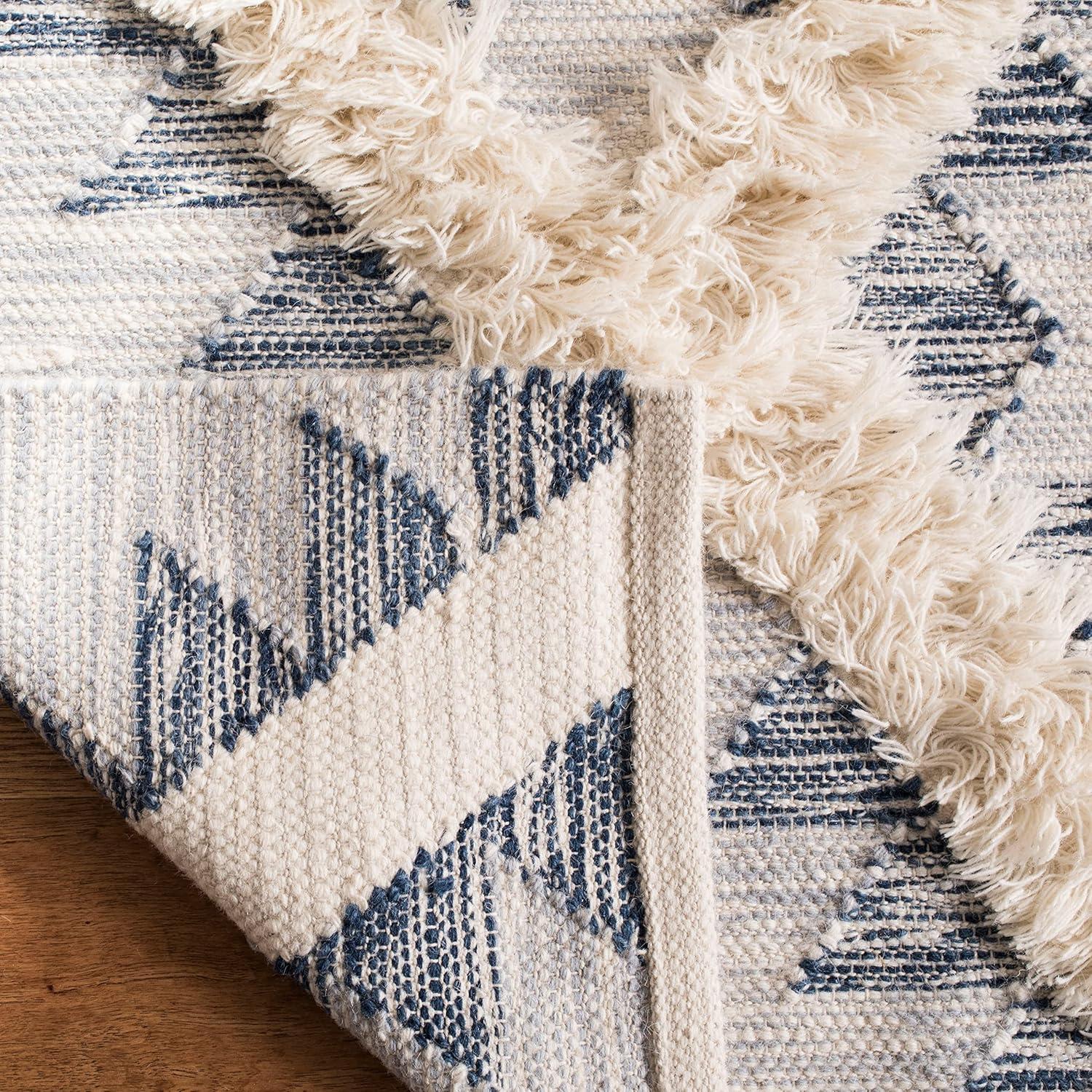 image:imageSAFAVIEH Kenya Collection Area Rug 6 x 9 Silver amp Ivory Handmade Moroccan Boho Tribal Wool Ideal for High Traffic Areas in Living Room Bedroom KNY455GSilverIvory