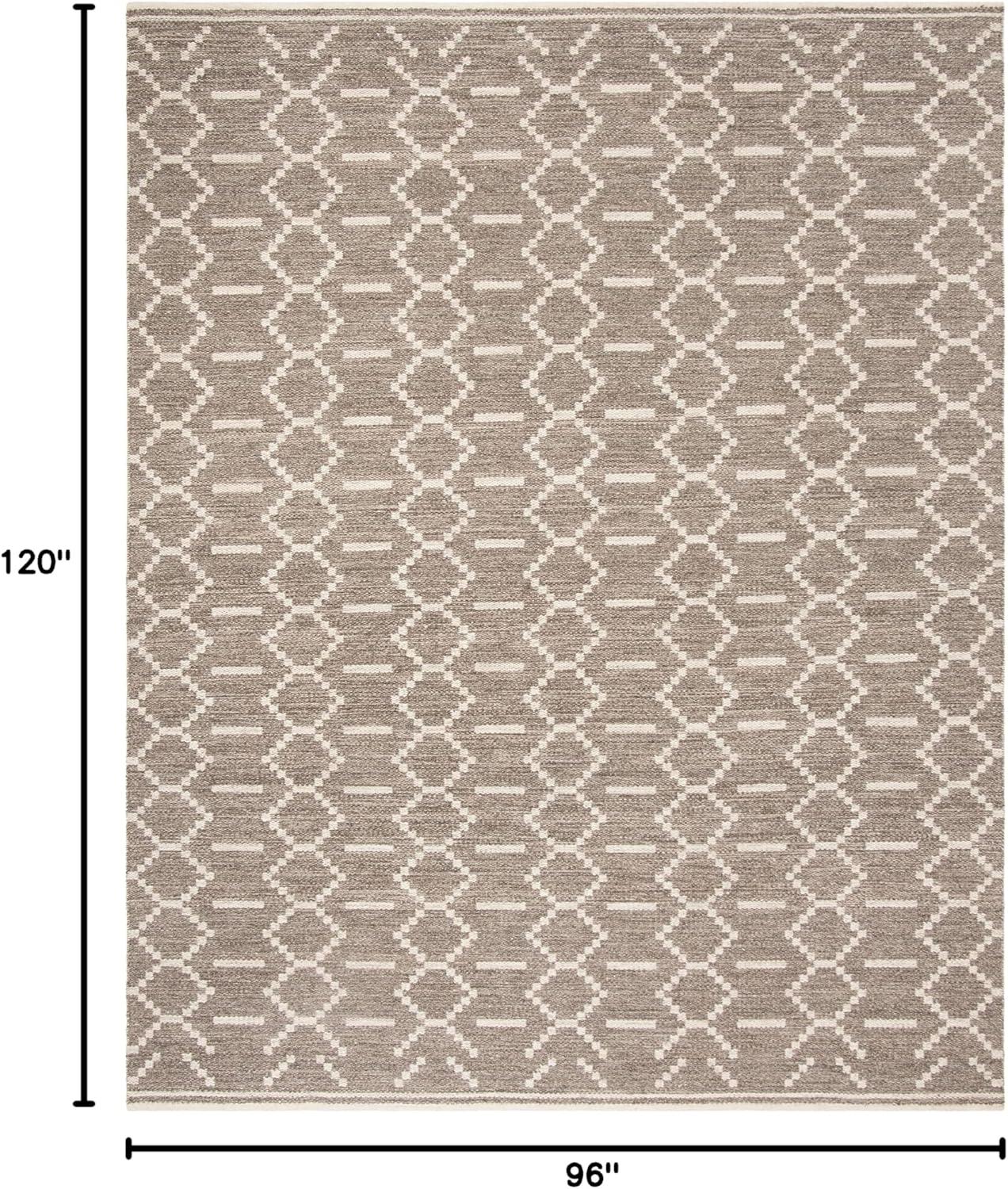 image:imageSAFAVIEH Kilim Collection Area Rug 5 x 8 Grey amp Ivory Handmade Flat Weave Wool Ideal for High Traffic Areas in Living Room Bedroom KLM353AGreyIvory