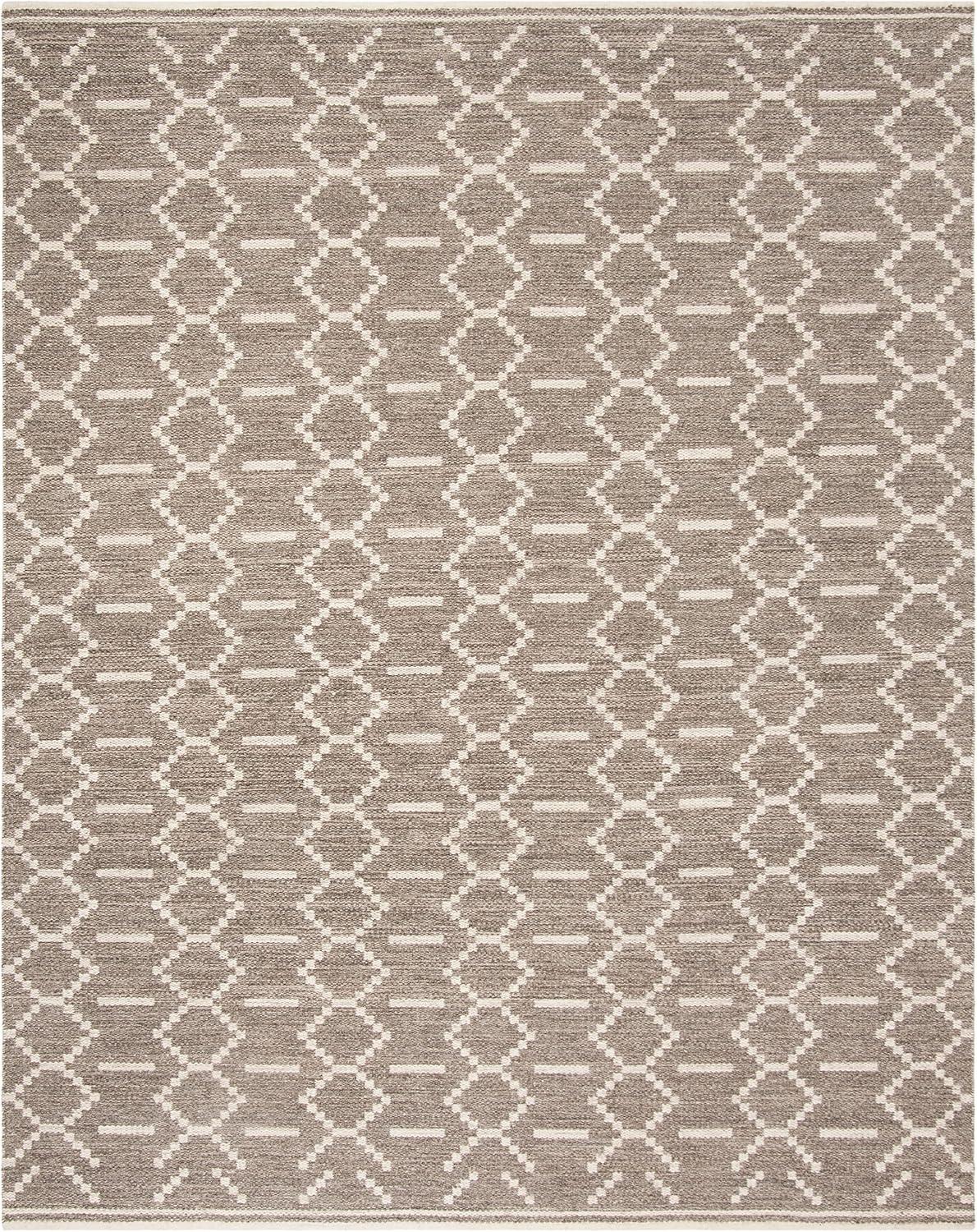 image:imageSAFAVIEH Kilim Collection Area Rug 5 x 8 Grey amp Ivory Handmade Flat Weave Wool Ideal for High Traffic Areas in Living Room Bedroom KLM353AGreyIvory
