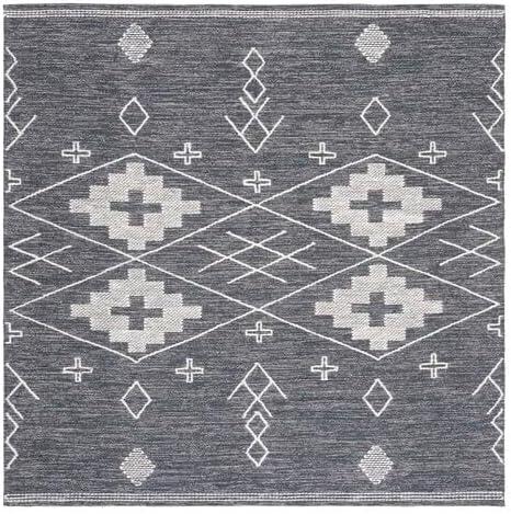 image:imageSAFAVIEH Kilim Collection Area Rug 5 x 8 Grey amp Ivory Handmade Moroccan Boho Rustic Cotton Ideal for High Traffic Areas in Living Room Bedroom KLM851FCharcoalIvory