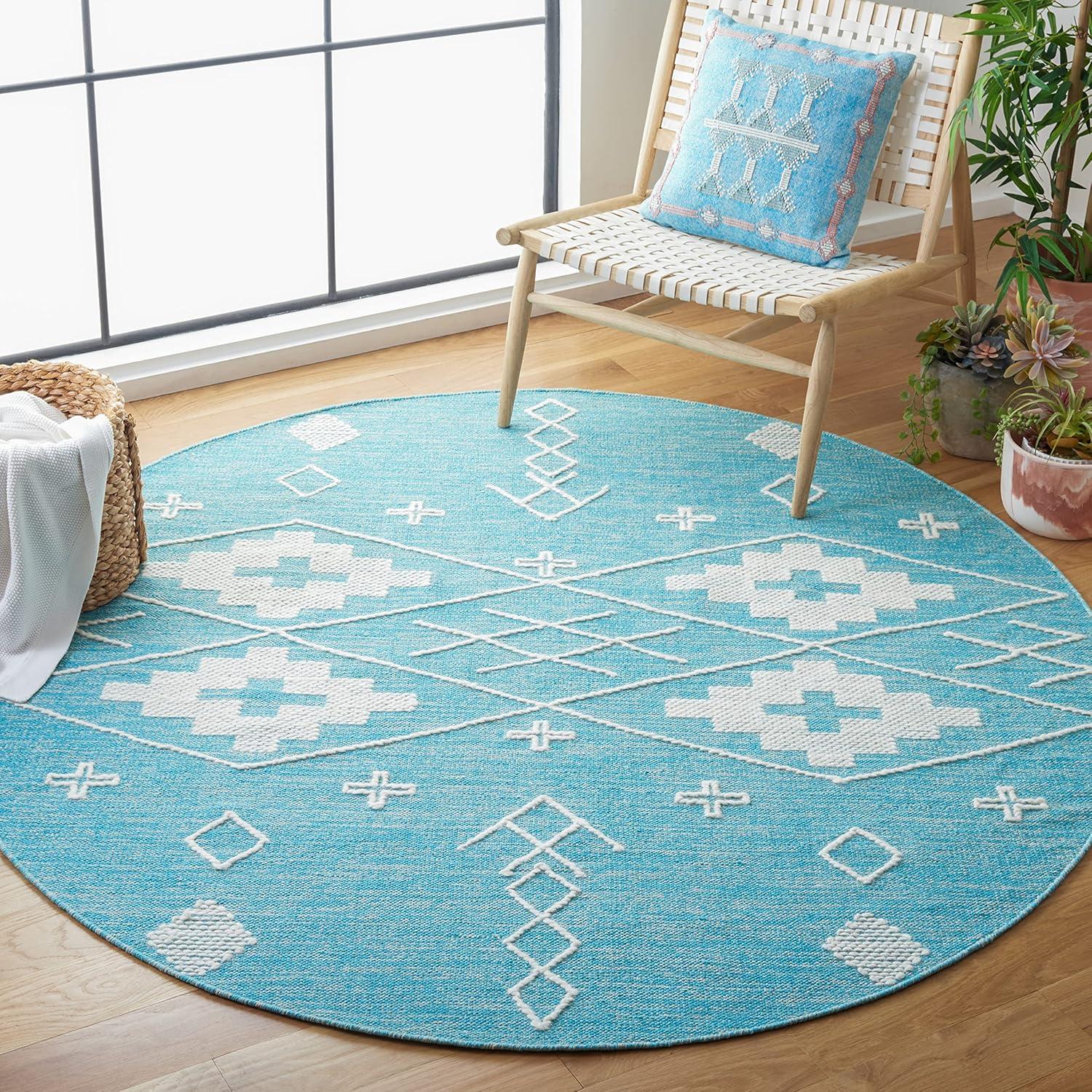 image:imageSAFAVIEH Kilim Collection Area Rug 5 x 8 Grey amp Ivory Handmade Moroccan Boho Rustic Cotton Ideal for High Traffic Areas in Living Room Bedroom KLM851FTealIvory