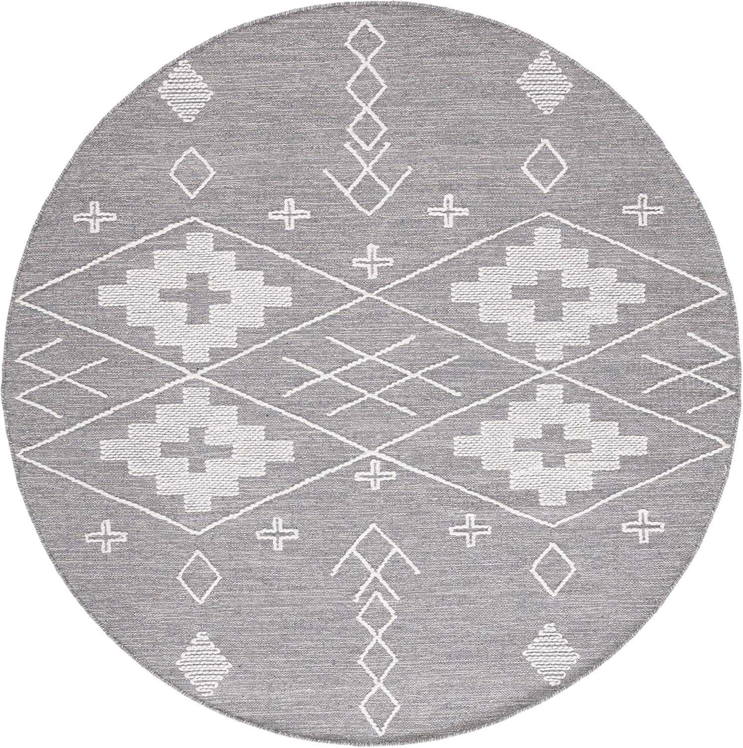 image:imageSAFAVIEH Kilim Collection Area Rug 5 x 8 Grey amp Ivory Handmade Moroccan Boho Rustic Cotton Ideal for High Traffic Areas in Living Room Bedroom KLM851FGreyIvory