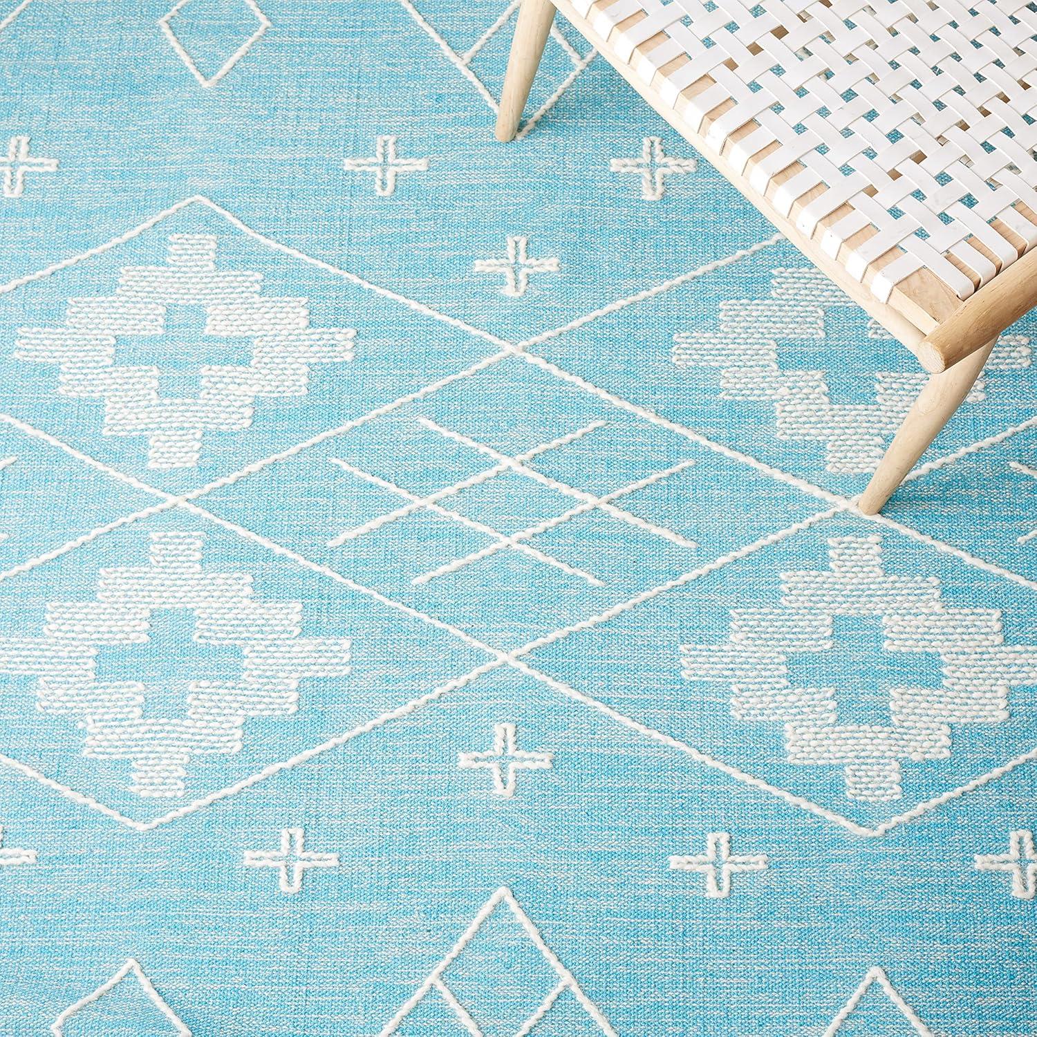 image:imageSAFAVIEH Kilim Collection Area Rug 5 x 8 Grey amp Ivory Handmade Moroccan Boho Rustic Cotton Ideal for High Traffic Areas in Living Room Bedroom KLM851FTealIvory