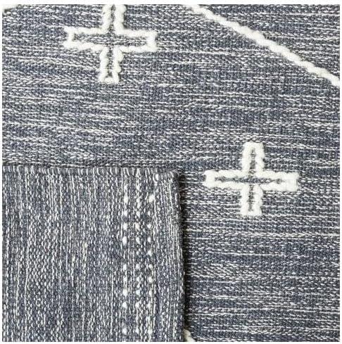 image:imageSAFAVIEH Kilim Collection Area Rug 5 x 8 Grey amp Ivory Handmade Moroccan Boho Rustic Cotton Ideal for High Traffic Areas in Living Room Bedroom KLM851FCharcoalIvory