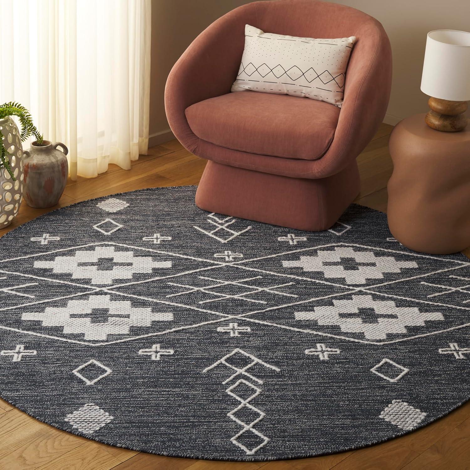 image:imageSAFAVIEH Kilim Collection Area Rug 5 x 8 Grey amp Ivory Handmade Moroccan Boho Rustic Cotton Ideal for High Traffic Areas in Living Room Bedroom KLM851FCharcoalIvory