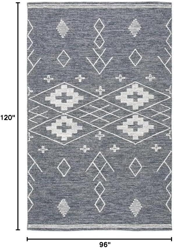 image:imageSAFAVIEH Kilim Collection Area Rug 5 x 8 Grey amp Ivory Handmade Moroccan Boho Rustic Cotton Ideal for High Traffic Areas in Living Room Bedroom KLM851FCharcoalIvory