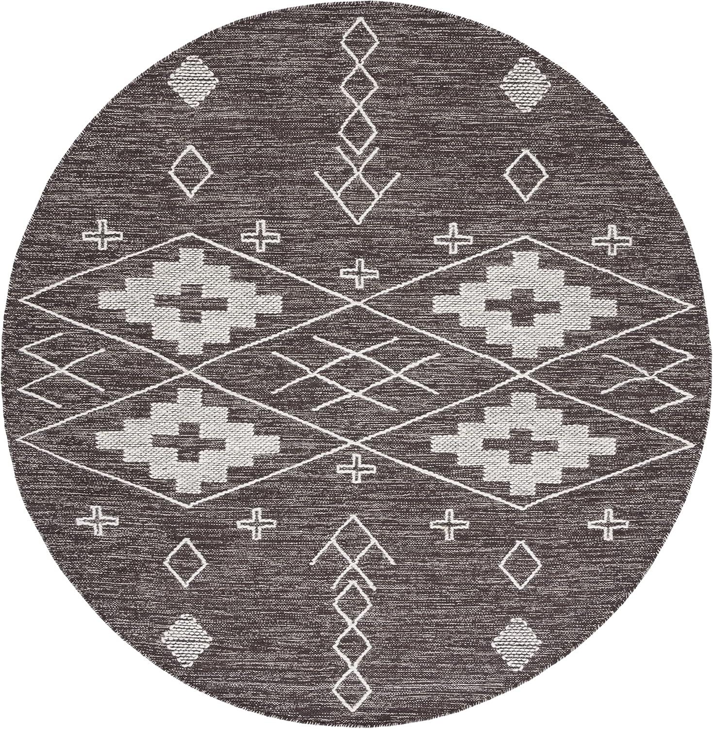 image:imageSAFAVIEH Kilim Collection Area Rug 5 x 8 Grey amp Ivory Handmade Moroccan Boho Rustic Cotton Ideal for High Traffic Areas in Living Room Bedroom KLM851FBrownIvory